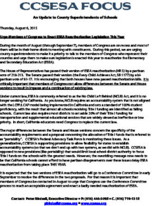 08.06.2015 - Urge Members of Congress to Enact ESEA Reauthorization