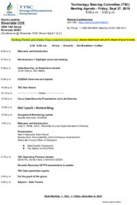 TSC Agenda Sept 2019