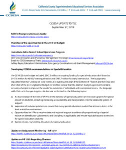 Sept  2019 CCSESA Update To TSC