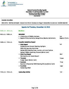 General Session Meeting Agenda Nov 14  Nov 15