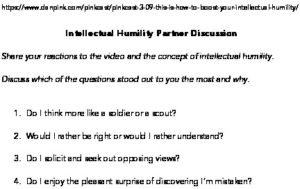 Intellectual Humility