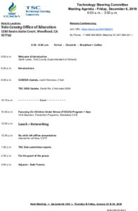 TSC Agenda Dec 2019