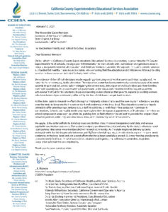 CCSESA Vaccine Ltr To Gov Newsom 2.12.2021 FINAL