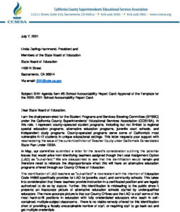 SPSSC SBE Letter - July 2021