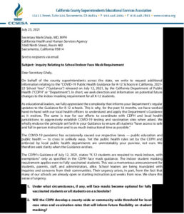 CCSESA Letter To Dr  Ghaly