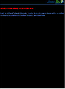 WestEd News California State Special Education Funding System Study EMBARGO
