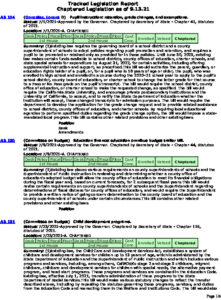 Chaptered Legislation Report