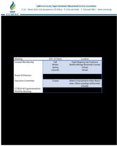 BOD Item 2021 - 22 Calendars