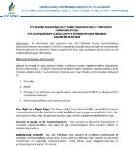 2  Consent To Notice By Electronic Transmission ALL CCSESA