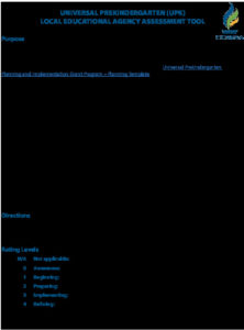 UPK LEA Assessment Tool