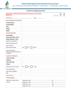Cvent Registration Blank Form 2022