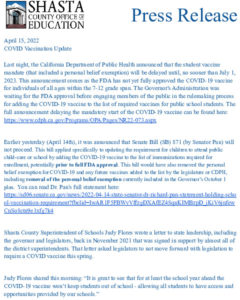 Press Release - Vaccination Update 4