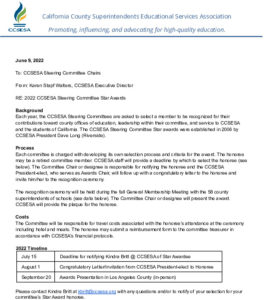 2022 Star Awards Letter To Steering Committee Chairs Docx