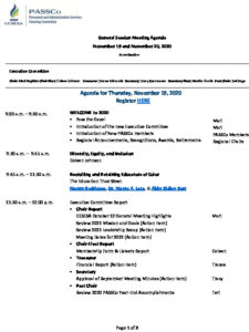 General Session Meeting Agenda Nov 19 & Nov 20