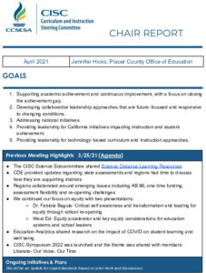 Curriculum Instruction Steering Cmte Chair Report Template (1)