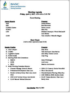 BASC Meeting Agenda April 2, 2021