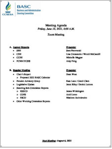 BASC Meeting Agenda June 18, 2021