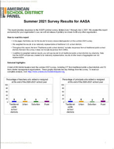 ASDP Summer Survey 2021 Report AASA