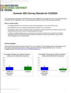 ASDP Summer Survey 2021 Report CCSESA