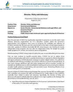 Position Overview - Director Policy And Advocacy V2