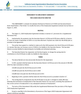 Amendment To Employer Agreement