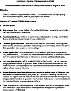 CCSESA Hiring Process Draft - EC Presentation 2021-08-09