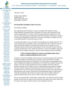 SB3  CCSESA Letter Of Concern Feb 2022