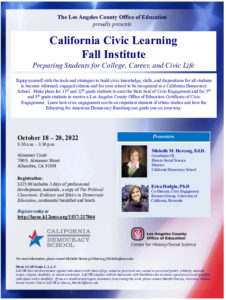 CA Civic Learning Fall Institute Flyer