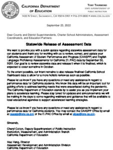Statewide Release Of Assessment Data