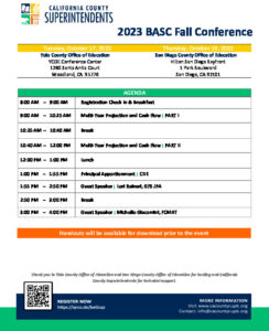 Schedule BASC Agenda 2023 Fall Conference