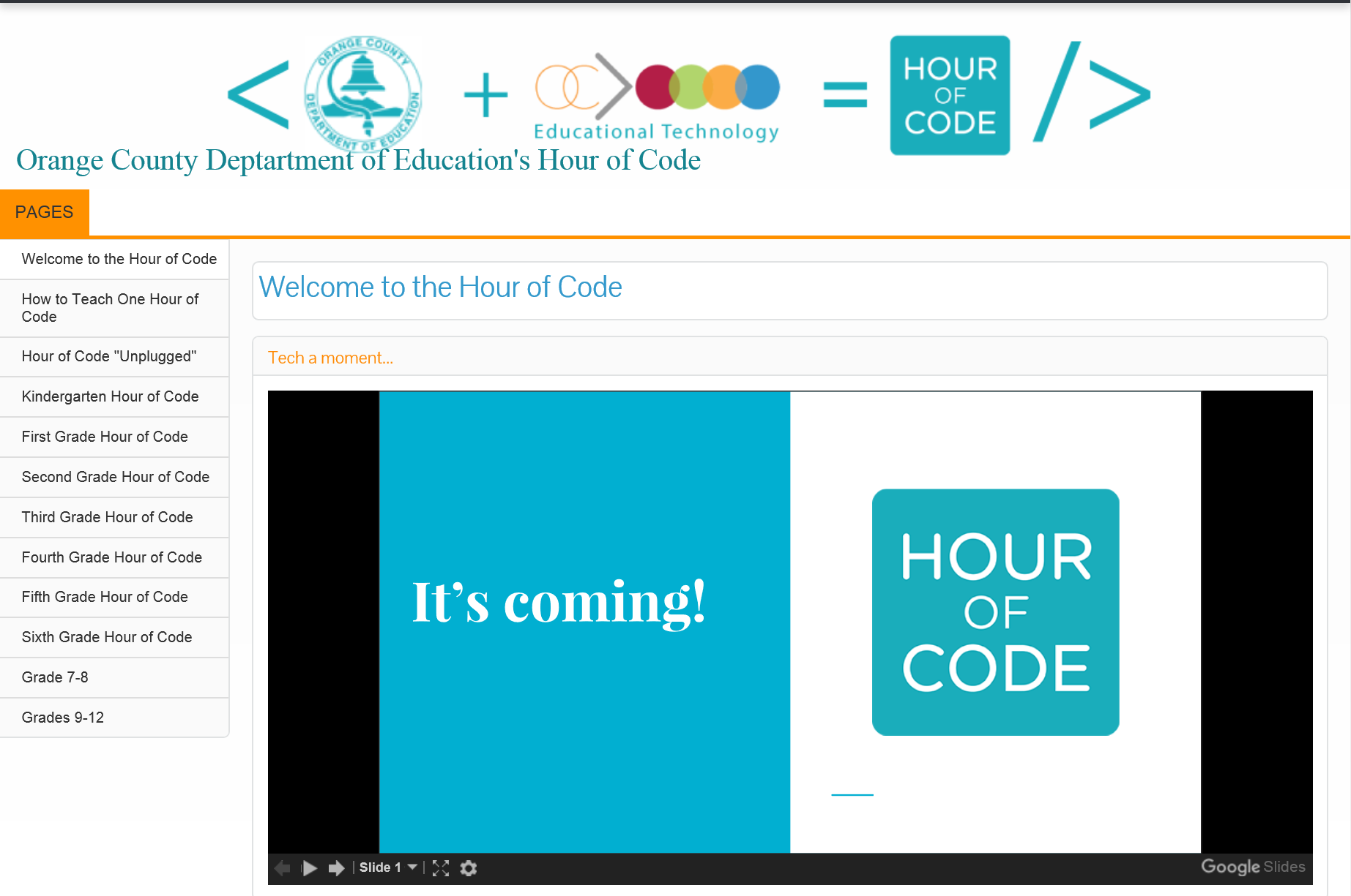 Hour of Code Website